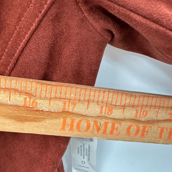 NWT 4/6 CHICOS Elongated Rich mahogany faux suede mature sophisticated jacket - Picture 12 of 14